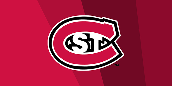 St. Cloud State University St. C logo on a red prism background