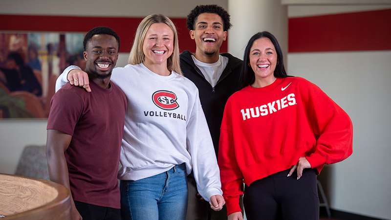 SCSU students pose for a photo