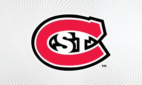 St. Cloud State St. C logo on a gray textured dotted background