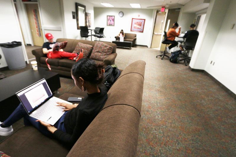Student Cultural Center lounge in Atwood Memorial Center with spaces for socializing, relaxing, or studying