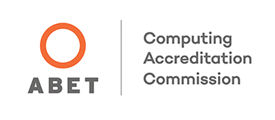 ABET Computing Accreditation Commission logo with an orange circular symbol, the letters 'ABET,' and the text 'Computing Accreditation Commission' on a white background
