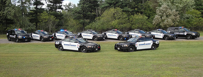 Officers train for a police chase on the Precision Driving Center course